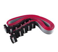 Augiimor 6 cables de cinta de 16 pines de 2,54 mm de paso F/F IDC Conector de cinta plana, cable de datos de doble fila (16 pines, 60 cm de longitud)