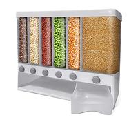 Augnongly Dispensador de alimentos secos, dispensador de arroz, despensa y cubo de 22 libras (blanco)