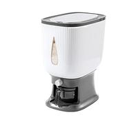 Augnongly - Dispensador de arroz automático de 10 kg con taza de enjuague, dispensador de arroz inteligente, almacenamiento de arroz, cubo de arroz doméstico, caja de arroz B