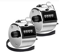 Augshy 2Pcs Contador Manual 4 Dígitos, Contador de Personas y Puntos para Pádel, Deportes, Casino Contador Mecánico de Metal
