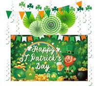Augshy Juego de decoraciones de primera calidad para el día de San Patricio, suministros de fiesta temática irlandesa, pancarta del día de San Patricio para decoración de interiores y exteriores