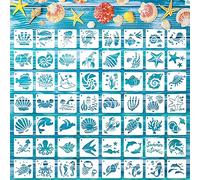 Augshy Plantillas para pintar, paquete de 56 plantillas de animales marinos para pintar en pared, decoración de suelo, proyectos de arte de pintura rupestre (3 pulgadas)