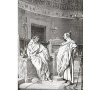 Augurios romanos. Un augur era un sacerdote y funcionario en la antigua Roma que interpretaba presagios observando el comportamiento de las aves. Historia Universal Ilustrada de Cassell publicada en
