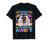August Bday Design For Unicorn Mom Cute Birthday GNOME Camiseta