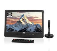 August DA383 Television Portatil 10 Pulgadas con Reproductor DVD Integrado, DVB-T2 HD Mini TV con TDT Batería Recargable,CD/DVD/USB/Tarjeta SD,HDMI, AV-Aux out Viajes Caravana y Casa