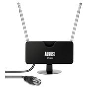 August DTA230 Antena TV Interior TDT Portatil Digital HD Potente, DVB-T2 UHF Alta Ganancia Telescopica Autocaravana Cable 2m