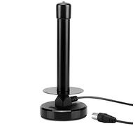 August DTA250 Antena TV Interior TDT HD, Portátil, DVB-T/T2, Base Magnética | Alta Ganancia 5 dBi, UHF/VHF, cable coaxial de 2 m; para TV, receptor TDT, casa, caravana, autocaravana y camping