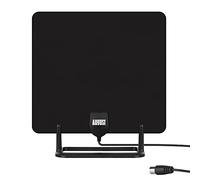 August DTA450 Antena TV Interior TDT Digital Portatil HD Potente, Soporte o Ventana España Portugal DVB-T / T2 UHF VHF Alta Ganancia Pequeña Casa Caravana Cable 3 Metros - Negro