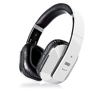 August EP650 Auriculares Bluetooth Inalámbrico-Auriculares Diadema Casco Plegable-Sonido Estéreo Bass Rich-Auriculares Orejeras Cómodas con NFC y aptX,Color Blanco