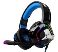 August EPG100 Cascos Gaming con Microfono, Auriculares Gaming PS4, Luz LED RGB Auriculares Gamer Headset con Cancelacion Ruido, 3.5mm Jack Audio y Bass Surround Cascos para Xbox One Nintendo PC