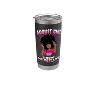 August Girl Living My Best Life Womens Funny Birthday Vaso térmico de acero inoxidable de doble pared