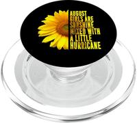 August Girls Are Sunshine Mixed Hurricane Sunflower PopSockets PopGrip para MagSafe