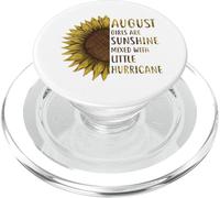 August Girls Are Sunshine Mixed Little Hurricane Sunflower PopSockets PopGrip para MagSafe