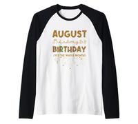 August Is My Birthday Yes The Whole Month Estampado de Leopardo Camiseta Manga Raglan