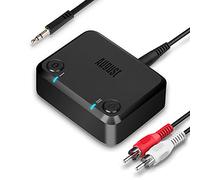 August MR270 HD Transmisor Bluetooth V 5.0 AptX de Baja Latencia HD, Dual Adaptador Bluetooth para TV/ Auriculares /Tableta / Ordenadores - RCA Jack 3,5 mm /Óptico