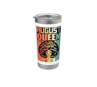 August Queen Black Girl Magic Melanin Queens Mujeres Fun Sista Vaso térmico de acero inoxidable de doble pared