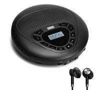 August SE10 Reproductor de CD Portátil, CD MP3 Player con Batería Recargable, Cable AUX, Ecualizador, Anti-Shock, Reproductores de Discos & Micro SD para Niños Adultos Estudiantes