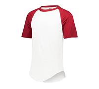 Augusta Sportswear Short Sleeve Baseball Jersey Camiseta de béisbol de Manga Corta, Hombre, Blanco Y Rojo, 3XL