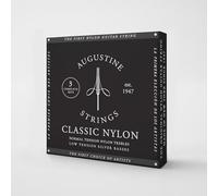 Augustine Classic Nylon - Nero - 3x - Juego de 6 cuerdas/Cuerdas bajas chapadas en plata - tensión normal/baja