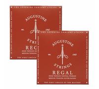 Augustine Strings Regal Medium Tension - Cuerdas de guitarra clásica de nailon de cristal de alta calidad - Producidas en Nueva York por el fabricante de la cuerda de nailon original - 2 juegos