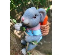 AugustknowU Adorno colgante de conejo de resina, elementos estructurales de bonsái, para jardín, patio, balcón, decoración colgante de interior, lenguaje de diseño orgánico (gris)