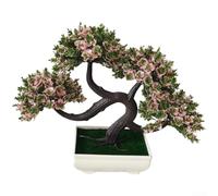AugustknowU Árbol bonsái de plástico realista para sala de estar, uso de mesa, diseñado para entornos interiores sin necesidad de mantenimiento ni luz (rosa)