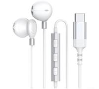 AugustknowU Auriculares intrauditivos con cable tipo C con micrófono para iPhone 16 compatible con audio de alta resolución 384 kHz/32 bits y control de tres botones para llamadas y música (A)