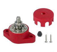 AugustknowU Bloque de terminales de alimentación de 8 vías para uso en RV y yate, construido con latón y nailon reforzado para conexiones eléctricas seguras (M10 rojo)