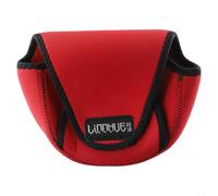 AugustknowU Bolsa de almacenamiento para carretes de pesca para carretes de mano izquierda y derecha con tiras de cinta de cierre para un uso fácil, Bolsa de carrete giratorio, color rojo