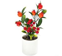 AugustknowU Bonsái de frutas de plástico con naranja, limón, pera, frutos rojos, granada, diseño para sala de estar, dormitorio, espacio de estudio y accesorios para fotos de estudio (granada)