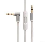 AugustknowU Cable de audio de repuesto de 3,5 mm con micrófono incorporado para Solo2 Solo3 para auriculares Studio2 Studio3 PRO contactos chapados en oro TPE chaqueta (blanco)