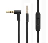 AugustknowU Cable de audio de repuesto de 3,5 mm con micrófono incorporado para Solo2 Solo3 para auriculares Studio2 Studio3 PRO contactos chapados en oro TPE chaqueta (negro)