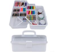 AugustknowU Caja de aparejos de pesca PP con tres capas funcionales remachadas juntas y refuerzo triangular para un rendimiento consistente (B)