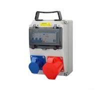 AugustknowU Caja de distribución portátil del zócalo para la unidad de poder industrial impermeable de los sitios de construcción con RCD y diseño del fusible (D)