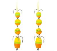 AugustknowU Cebo flotante, para pesca de carpa, con ganchos de anclaje de triple punta, composición de acero de alto carbono, para una fuerte penetración del anzuelo (F)