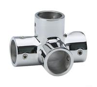 AugustknowU Conector de tubería de acero inoxidable 316 de cuatro vías de grado marino pulido espejo resistente a la corrosión para yate, barco, plata, varios tamaños (22 mm)
