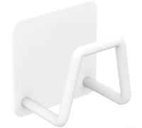 AugustknowU Estante de drenaje de acero inoxidable y plástico para montaje en pared, sostiene esponjas cepillos de lana de acero, fuerte unión, adecuado para zonas húmedas (blanco)