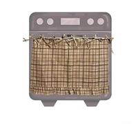 AugustknowU Falda de horno clásica con volantes hecha de mezcla de algodón con cierres de cinta para combinar con temas de cocina rústicos y de transición (E)