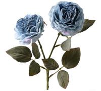 AugustknowU Flores artificiales de peonía con 2 cabezas de tallos florales falsos para decoración del hogar de boda (azul)