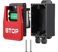 AugustknowU Interruptor de alimentación de seguridad mecánico monofásico para sierras de mesa y herramientas, 120 V 2 HP con parada y compatibilidad de voltaje ancho, construcción ABS