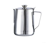 AugustknowU Jarra espumadora de leche de acero inoxidable diseñada para una distribución uniforme de la leche y separación de espuma definida en presentación de café en capas (1000 ml)