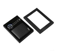 AugustknowU Juego de reloj analógico de cuarzo y cartera de cuero de perfil delgado para hombre centrado en principios de diseño minimalista (B)