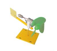 AugustknowU Kit de bricolaje para aerogenerador de proyecto científico con lámpara LED E10 y mecanismo de aleta de cola para estudio de captura de energía del mundo real