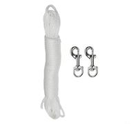 AugustknowU Kit de cuerda de nailon resistente de 38 pies con clips de gancho a presión para levantar banderas y uso de aparejos, adecuado para el gobierno y las escuelas