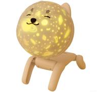 AugustknowU Luz nocturna en configuración robótica de perro que ofrece proyecciones precisas de mapeo de estrellas con rotación silenciosa y bucle de audio (blanco)