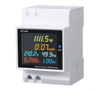AugustknowU Medidor de energía inteligente monofásico de 220 V con pantalla LCD multifunción y montaje en riel DIN para monitoreo detallado del uso de electricidad (A)