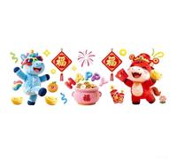 AugustknowU Para decoración de ventana de Año Nuevo chino con adhesivo estático de PVC 3D con adherencia electrostática y motivos navideños tradicionales para paneles de vidrio