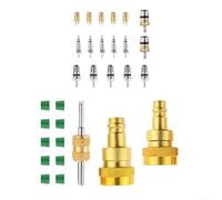 AugustknowU Para R1234YF R134A Adaptador de CA dual con acopladores laterales altos y bajos de conexión rápida Herramienta de extracción de núcleo y piezas de repuesto