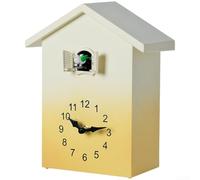 AugustknowU Reloj de pared de cuco con operación silenciosa Cuo cada hora Audio Cue y animación visual de pájaro desde la ventana delantera (amarillo)