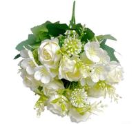 AugustknowU Rosas artificiales realistas de 7 tallos para la fotografía de la boda que estiliza la decoración del hogar Flores de seda de plástico para uso repetido en proyectos visuales(1)